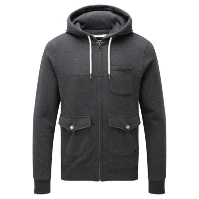 Dark grey marl crail full zip hoodie